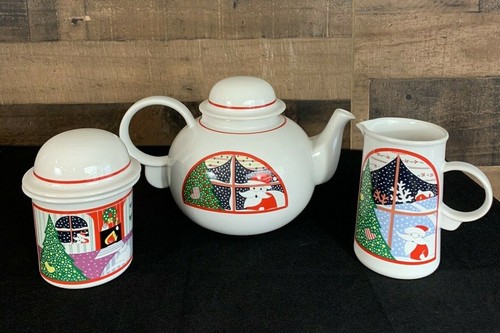 EPOCH Twas the Night Before Christmas Juego de 5 piezas té cacao crema de azúcar tetera - Imagen 1 de 6