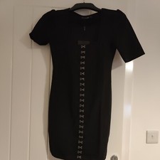 Pretty Little Thing Dress Cup Detail Hook & Eye Bodycon White Dress 10 RRP £22