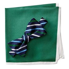 Tommy Hilfiger Men's Striped Bow Tie and Pocket Square Set L19039
