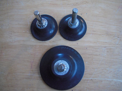 3 PC. LOT - 1PC 3'' 2PC 2'' ROLL-ON QUICK CHANGE SANDING DISC HOLDERS W/1/4'' SHANK