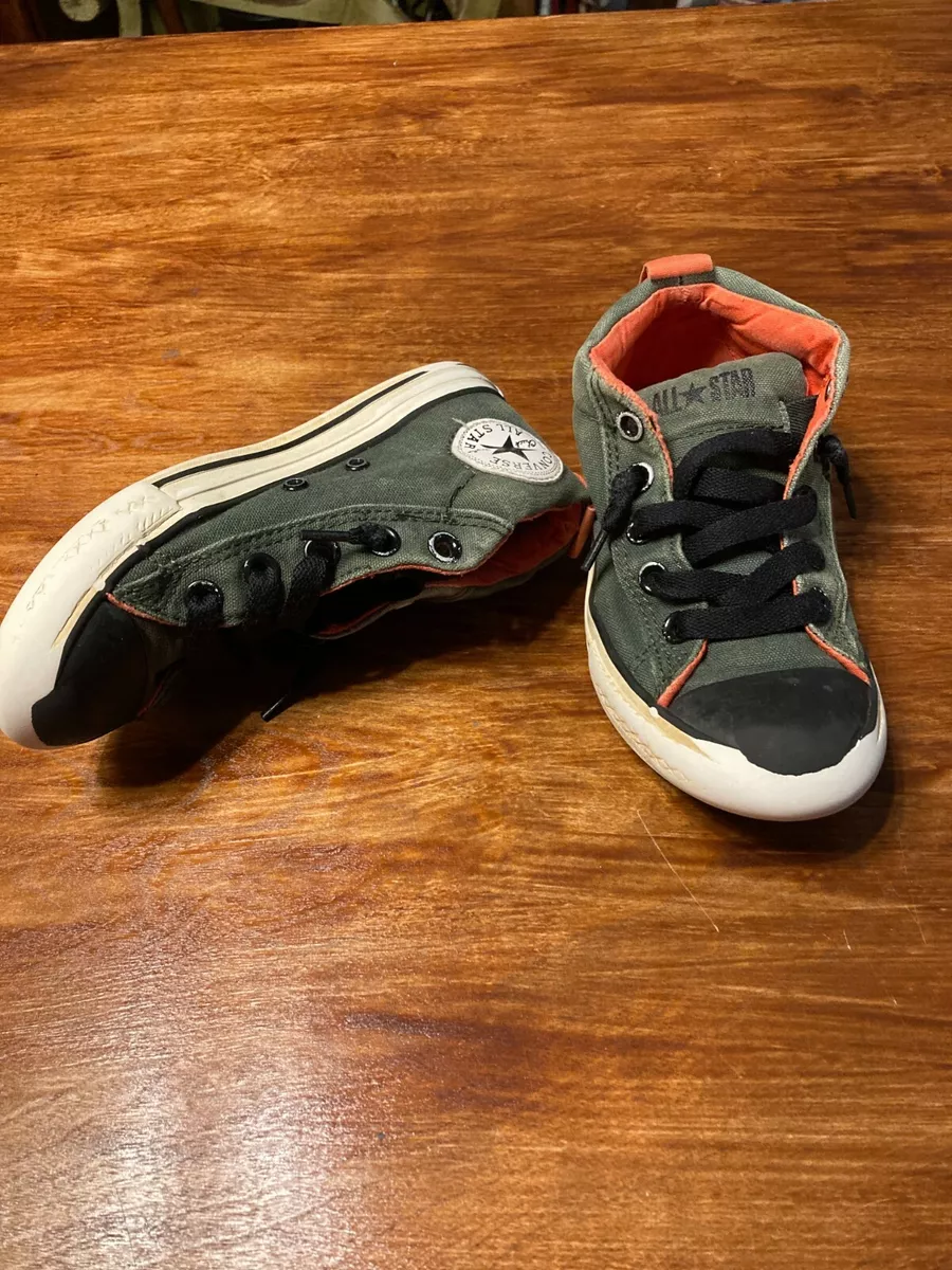Kids size 13 Converse orange grey All Star