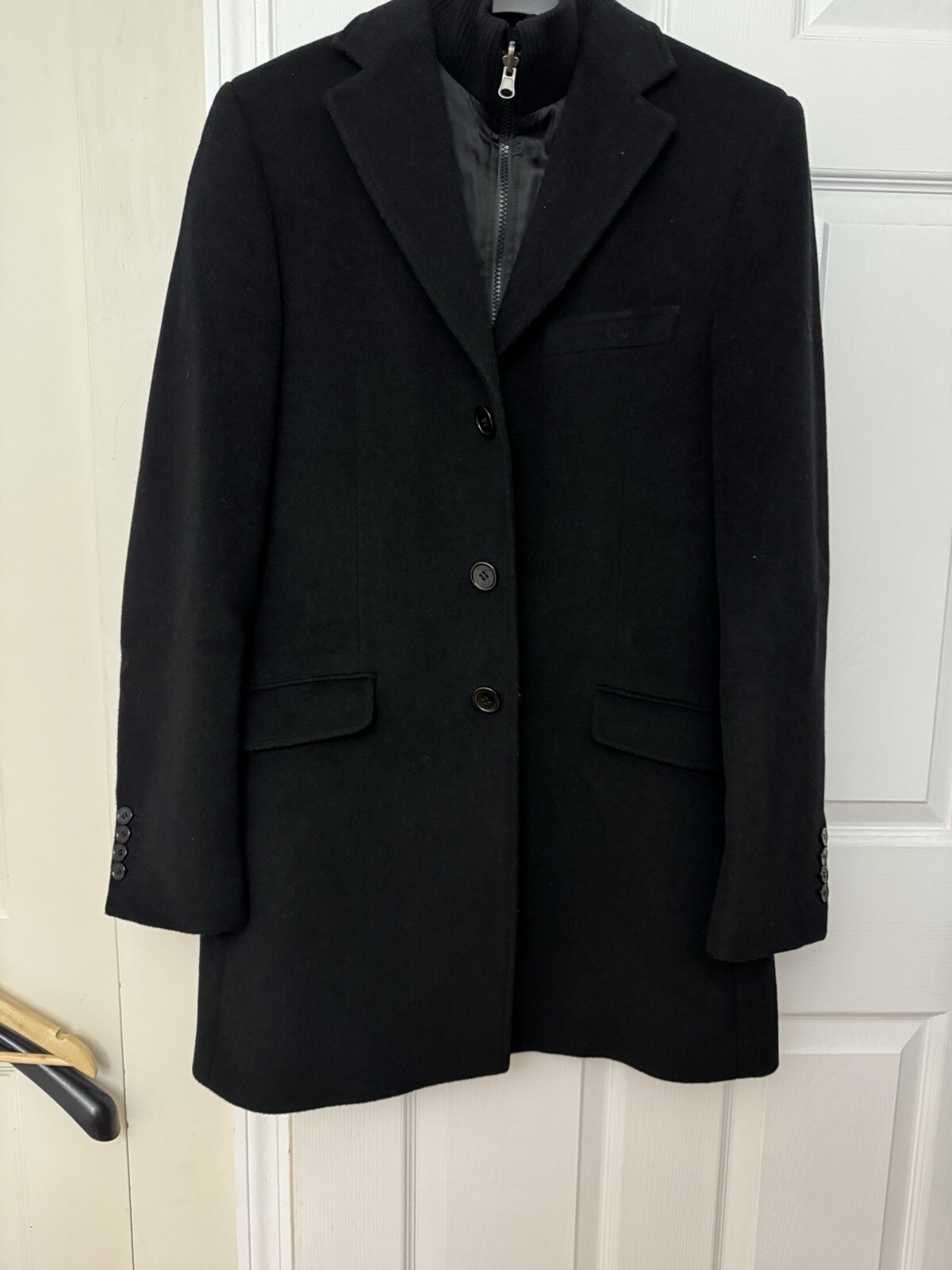 SAINT LAURENT $4000 YVES Saint Lauren soprabito uomo lana cashmere nero taglia US40 IT50