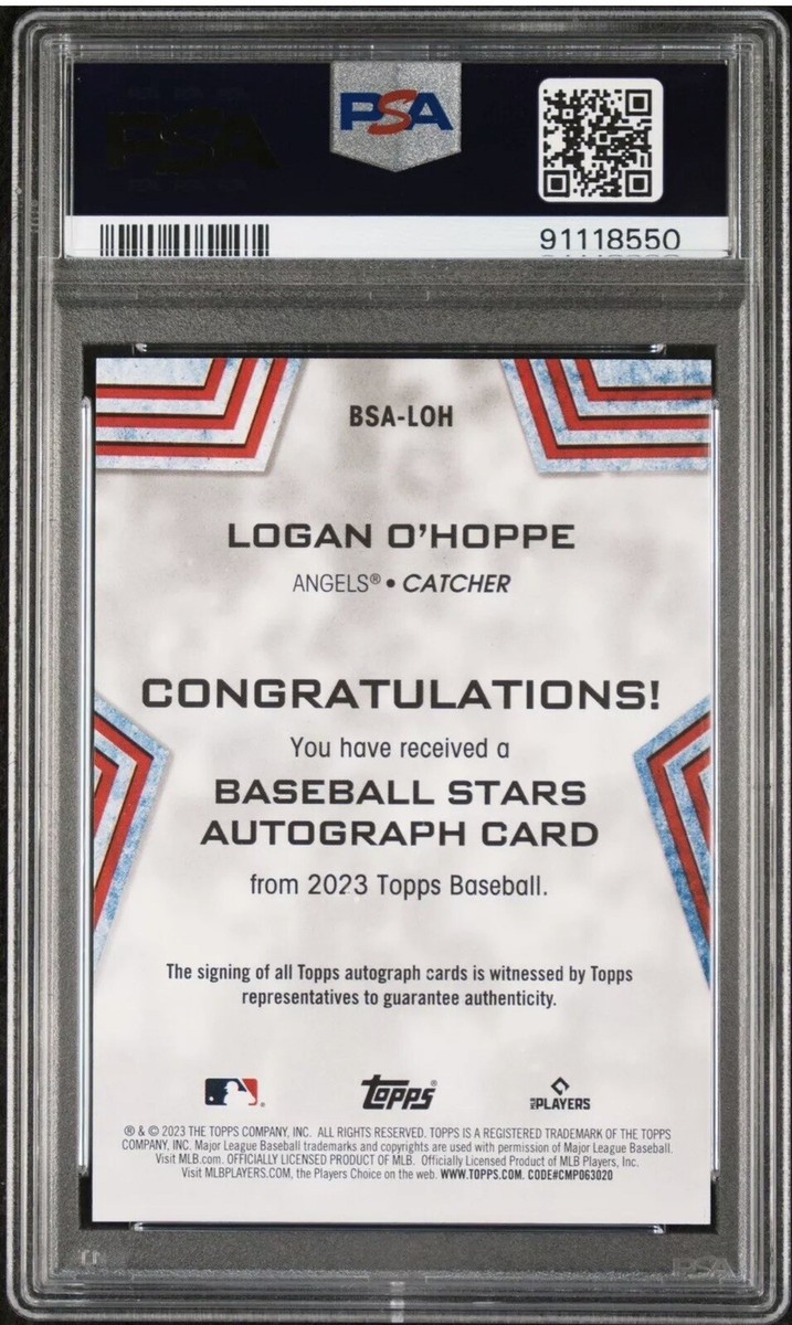 Topps オホッピー O'HOPPE 直筆サインカード Logan O'Hoppe 2023 Topps Chrome #RA-LO Rookie Autographs