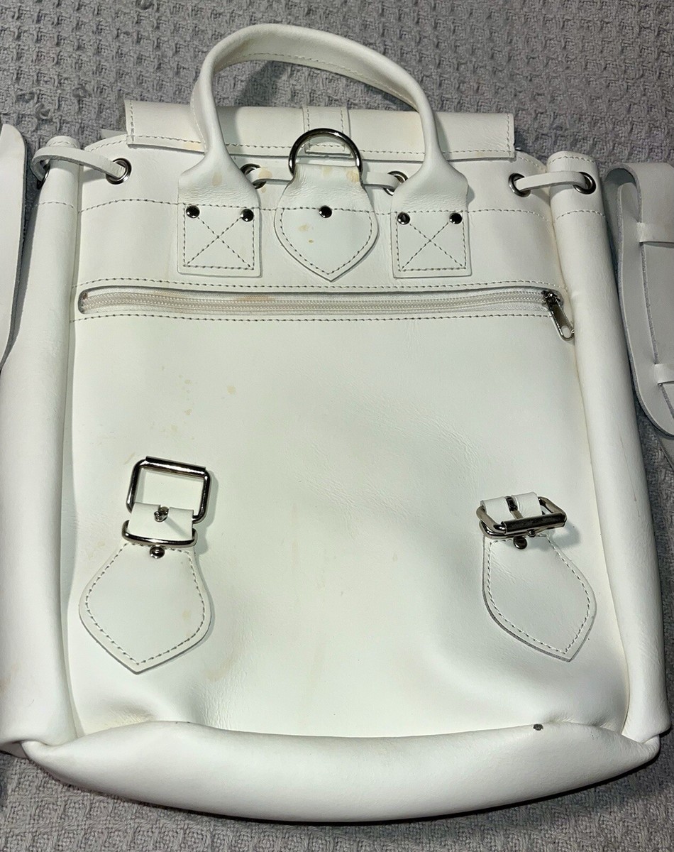 Grafea Bianca Medium Leather Rucksack - White Grafea Bianca White Animal Print Hair Detail Leather  main image 4