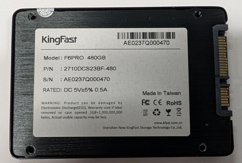 KingFast F6PRO 2710DCS23BF-480 480 GB SATA III 2.5" Solid State Drive