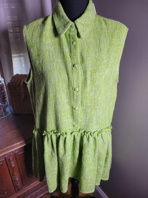 ZARA LIME GREEN DROP WAIST RUFFLE MINI DRESS NWT SIZE LARGE | eBay
