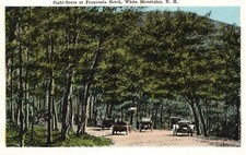 Vintage Postcard 1920's Sight-Seers At Franconia Notch White Mountains N.H.