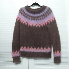 Made in Great Britain Sweater Womens Medium Long Sleeve Fuzzy Knit Pullover