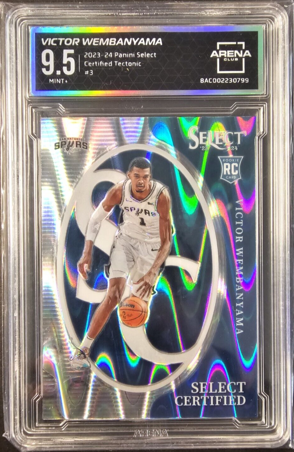 Victor Wembanyama 2023-24 Select Certified Tectonic Prizm Rookie RC 9.5 WEMBY!!!