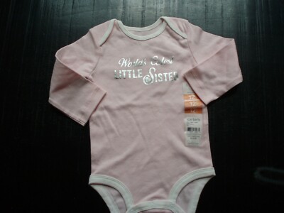 Carter/'s Little Sister Short Sleeve Bodysuit Pink Gold Heart