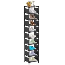 10-Tier Vertical Shoe Rack, Tall Narrow Shoe Shelf Space Saving Organizer for...