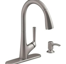 READ KOHLER Elmbrook Pull-Down Sprayer Kitchen Faucet in Vibrant Stainless