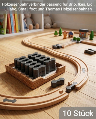 Universal Schienenverbinder für Holzeisenbahn   Kompatibel mit Brio, Ikea, Lidl,