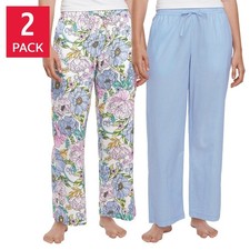 Gap Women's Cotton PJ Pant, 2-pack Relaxed Fit Adjustable Self-Drawcord Waist