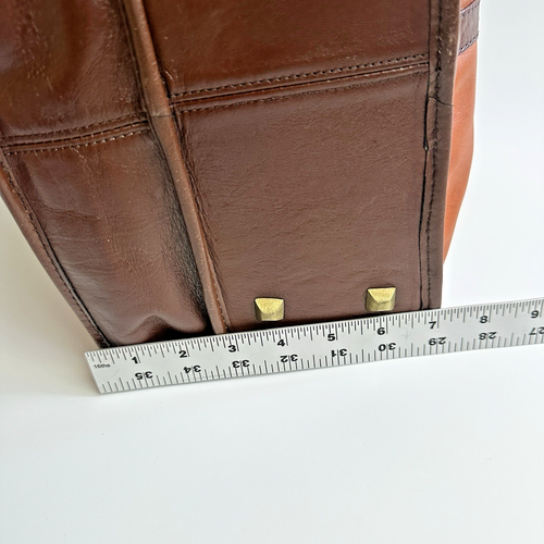 Vintage LAND Orange Brown Leather Messenger Laptop Travel Shoulder Bag Colombia - Picture 17 of 18