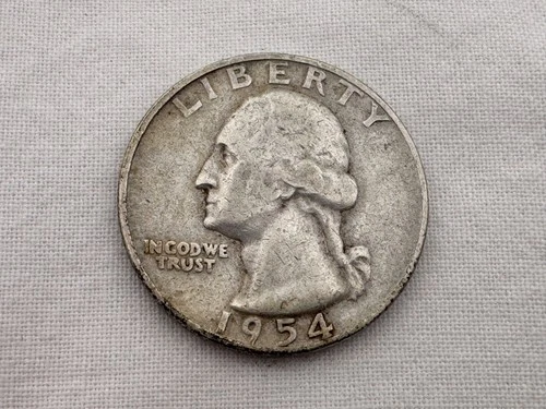 1954 D U.S. Washington Silver Quarter IU-19
