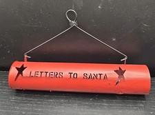 Vtg "Letters to Santa" Old Fashioned Mailbox CHRISTMAS Tree Ornament Red Metal