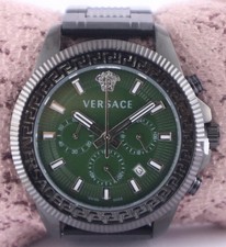 Luxury Versace Men Quartz Chronograph Green Dial Date Wristwatch "Stay Stylish"