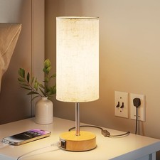 Bedside Lamps, Table Lamp for Bedroom/Living Room/Study Room/Office with USB A+C