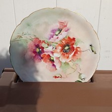 J.P. France Floral Porcelain Round Plate Multicolor Glossy Decorative France