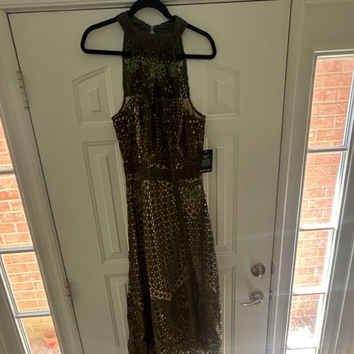 Boston Proper  Women's Green  Sleeveless High Neck Midi - New With Tags 