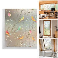 Decorative Bird Decals Privacy Film Opaque Glass Covering for Window Use