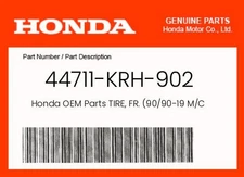 Honda Genuine Tire, Fr. (90/90-19 M/C 52P) (Cheng Shin) - 44711-Krh-902