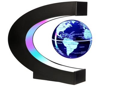 Gresus Multi-Color Changing Magnetic Levitation Floating World Map Globe, Flo...