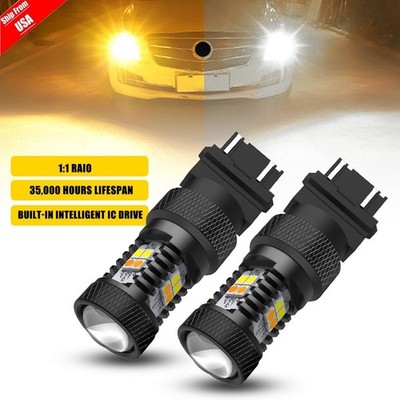 AUXITO 3157 16-LED Dual Color Switchback 3030SMD White Amber Turn Signal Lights