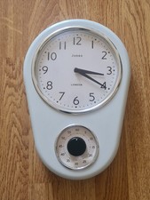 Jones London cremefarbene Uhr mit Timer, funktioniert, AA-Batterie enthalten