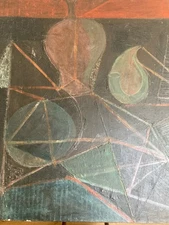 Belle Painting 1971 Oil Canvas Vanitas Art Abstract Antoine Agra Abstraction