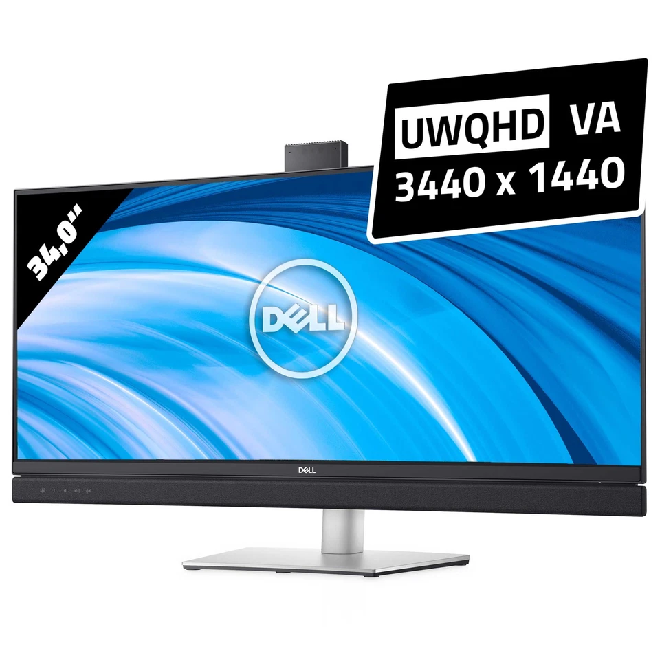 Dell UltraSharp C3422WE 3440x1440 UWQHD 34 Zoll Monitor IPS 5ms Schwarz/Silber - Bild 2 von 4