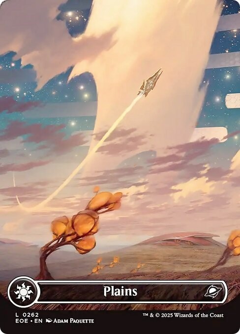 FOIL Full Art PLAINS mtg NM Edge of Eternities 1 Basic Land