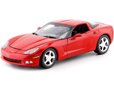 2005 CHEVROLET CORVETTE C6 COUPE RED 1:24 DIECAST MODEL CAR BY
