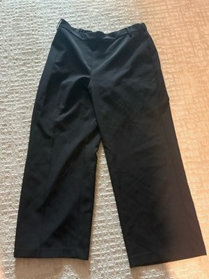 Alfani Size 16 Pull On Black Pants Women's Elastic Waist Rayon Blend Stretch
