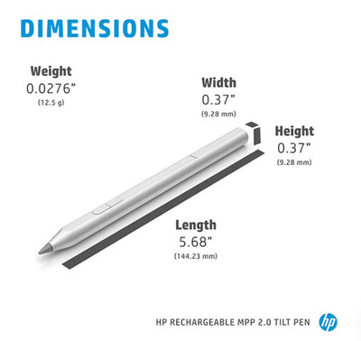 New HP Rechargeable Stylus MPP 2.0 Tilt Pen For Envy Spectre X360 Laptop 3J122AA