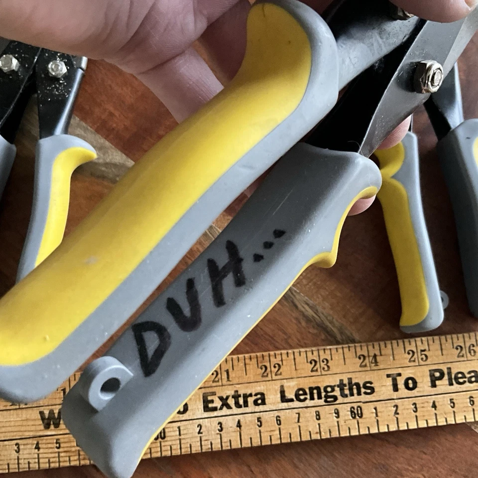 3 pairs of WORKFORCE Aviation Snips Left & Right & Straight Sheet Metal Scissors - Image 3 of 4