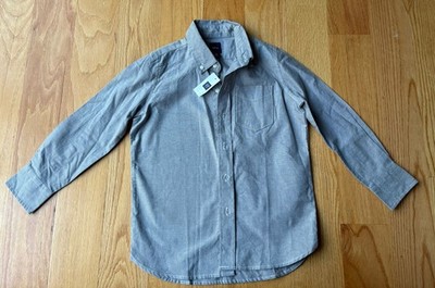 Gap Kids Boys Dress Shirt in Light Gray, Size S 6-7
