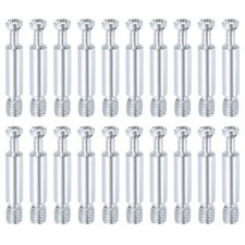 30Pcs 35mm Furniture Connecting Fittings Thread Bolts Dowels Screws Silver