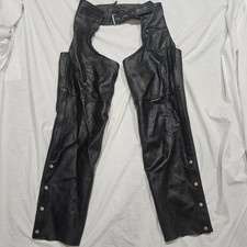 Vintage 90s 2000s mens western black leather chaps