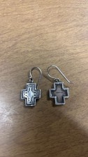 Sterling Silver Cross Earrings with Hook