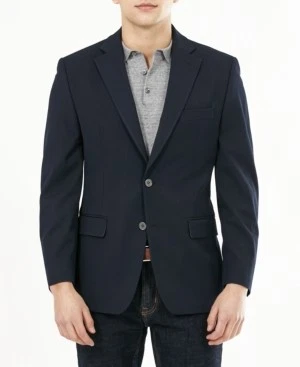 Blazer cappotto sportivo Michael Kors uomo vestibilità classica 38 S blu navy tinta unita elasticizzato