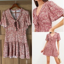 NWT Reformation Adelina Floral Mini Dress in La Vie En Rose size 10