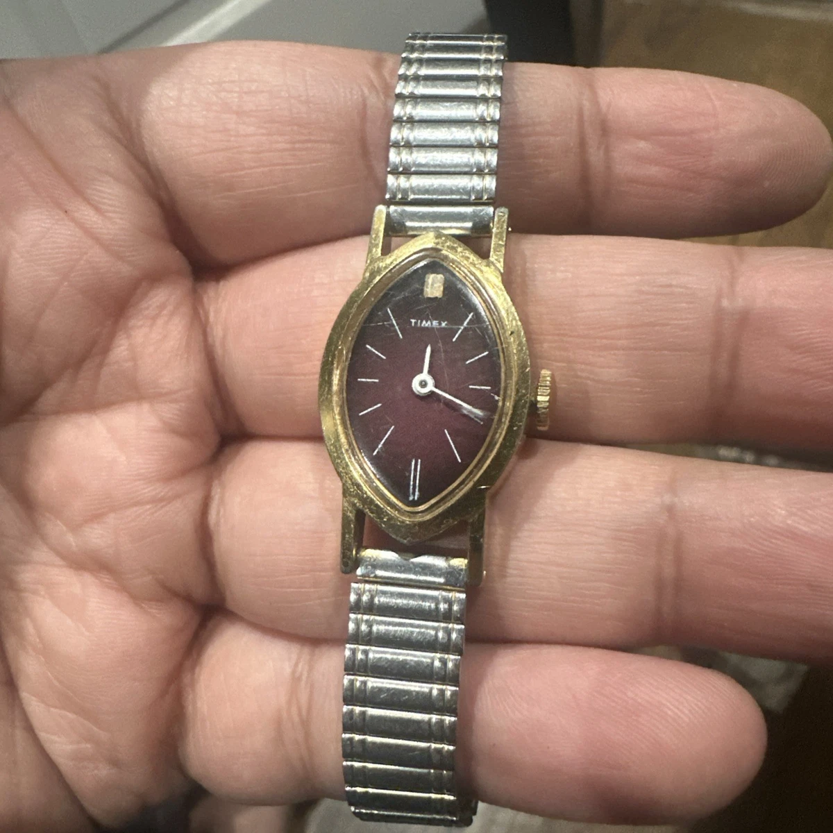 Timex Rare Vintage Ladies Mechanical Watch Stainless Dial Bracelet Date Window Ladies vintage Timex mechanical windup watch | Mercari main image 3