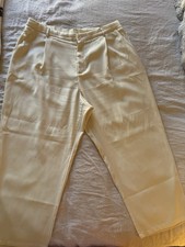 CIDER Womens Dress Pants 2XL Beige Straight Leg Pockets Button Closure