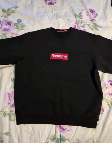 Supreme Box Logo Col Rond Noir FW22 Homme Taille Medium Authentique (Livraison Gratuite)