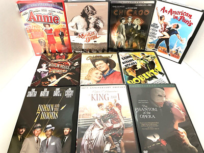 10 Musical Movie DVD LOT Oklahoma Star Is Born Annie King And I Chicago Phantom