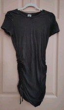 PINK Gray SP Cotton Short Sleeve Mini Dress