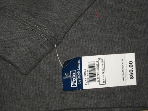 Polo Ralph Lauren Boys Half-zip Pullover Sweater Sz 6 NWT Gray - Picture 4 of 5