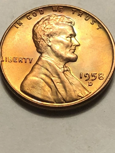 1958 D  Lincoln Wheat Cent / Penny **Free Shipping** Lot K02 Uncirculated Coin